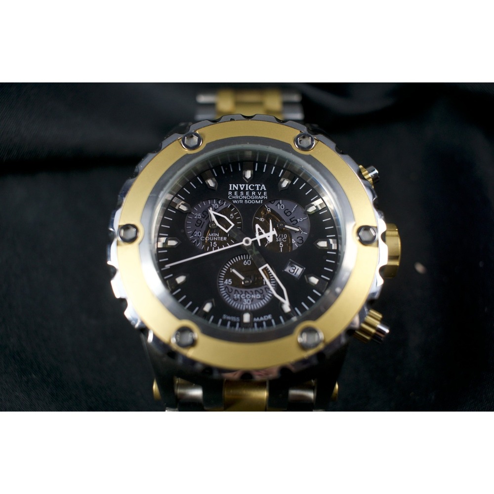 Invicta Reserve Chronograph 500M Two-Tone Men's Watch Model 5217 w/Box & New Bat